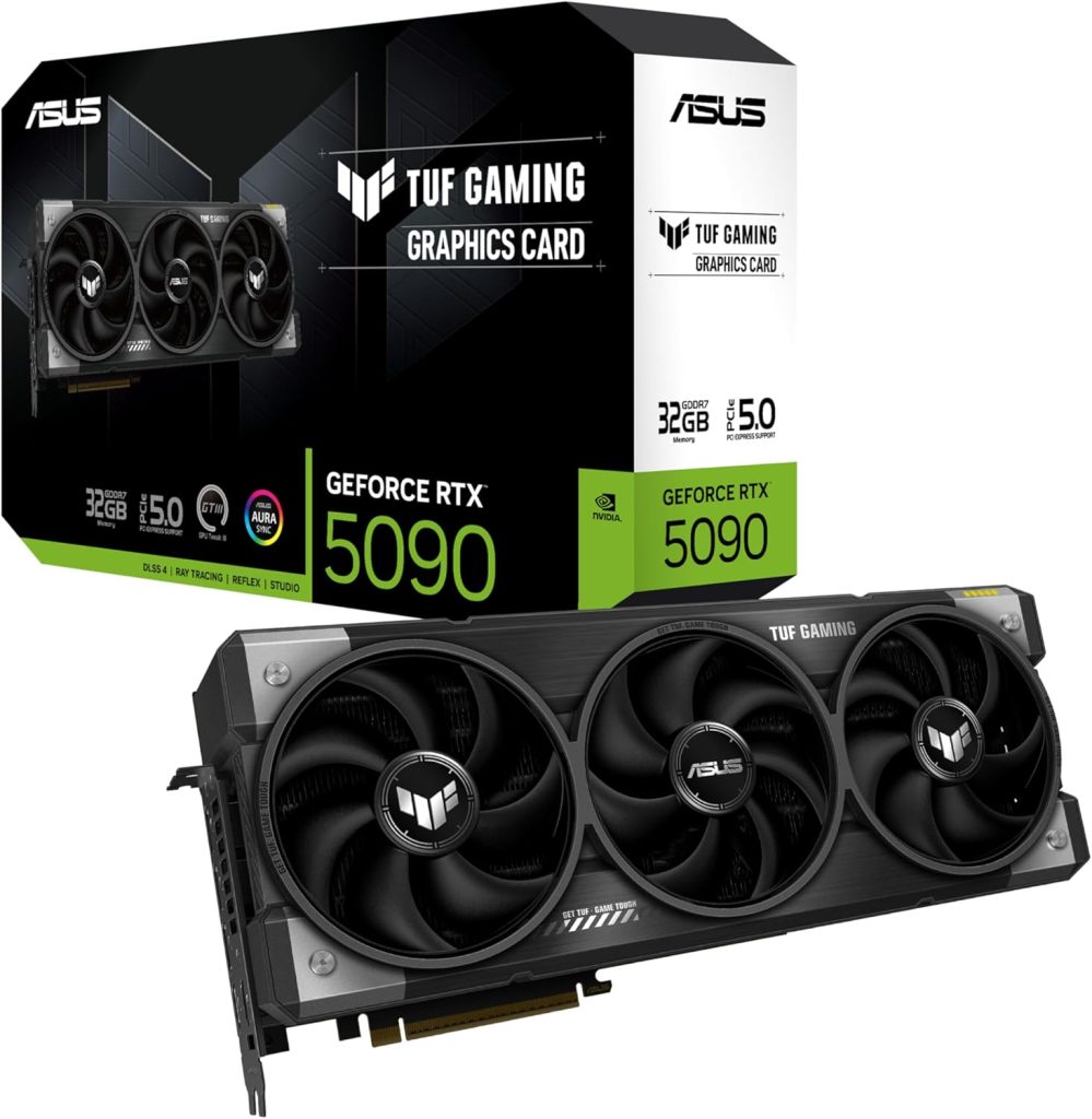 ASUS TUF GeForce RTX™ 5090 32GB GDDR7 Graphics Card, NVIDIA, Desktop (PCIe® 5.0, HDMI®/DP 2.1, 3.6-Slot, Military-Grade Components, Protective PCB Coating, Axial-tech Fans, Vapor Chamber)