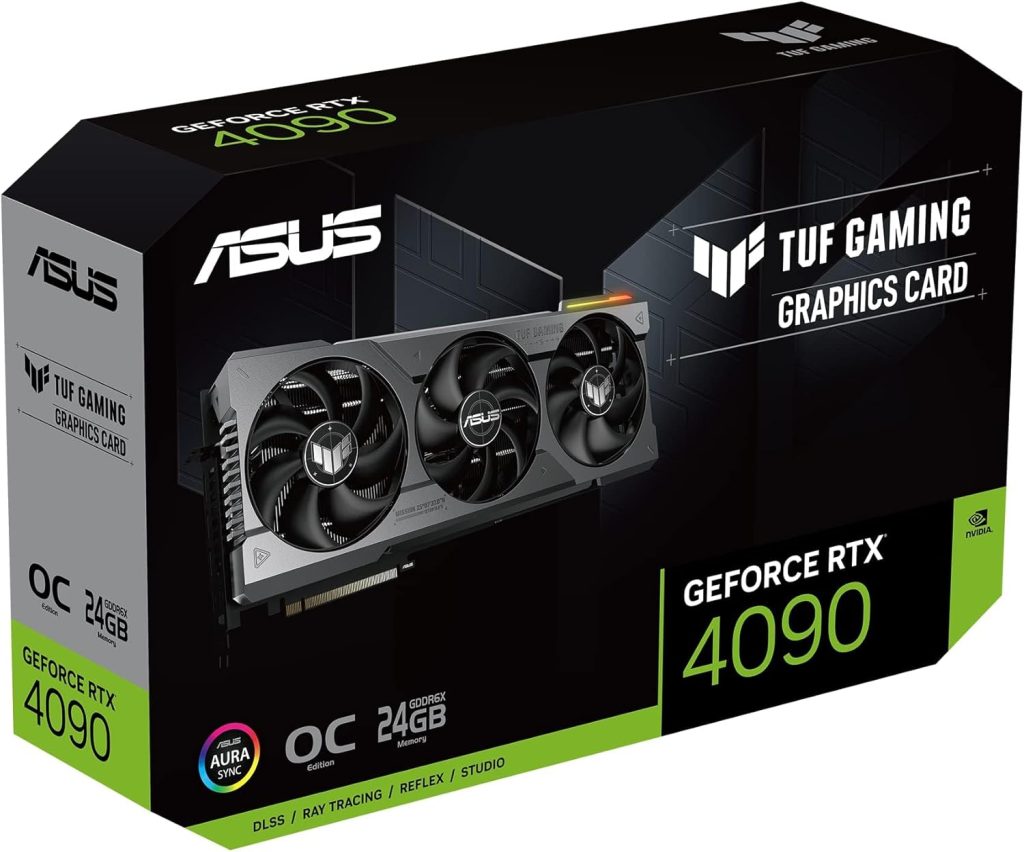 ASUS TUF GeForce RTX® 4090 OC Edition Gaming Graphics Card (PCIe 4.0, 24GB GDDR6X, HDMI 2.1a, DisplayPort 1.4a)